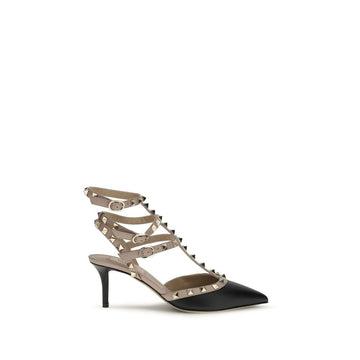 Valentino Garavani Black Goatskin Mid Heel Pumps