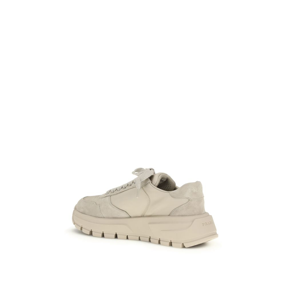 Prada Beige Recycled Polyamide Athletic Sneakers