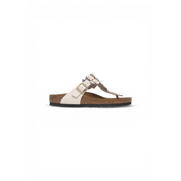 Birkenstock Pink Leather Flat Sandals