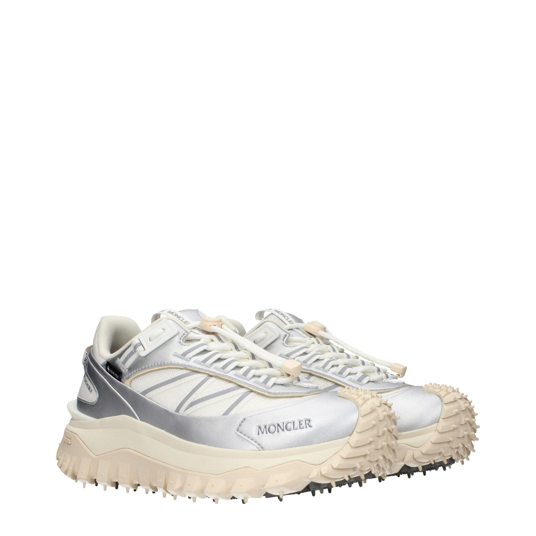 Moncler Gray Fabric Athletic Sneakers