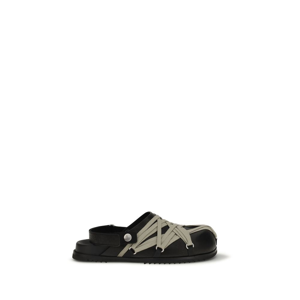 Rick Owens Black Calf Leather Bos Taurus Mules