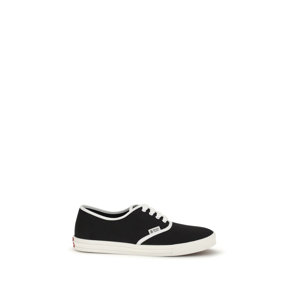 Prada Black Cotton Low Top Sneakers