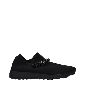 Jimmy Choo Black Fabric Slip-On Loafers