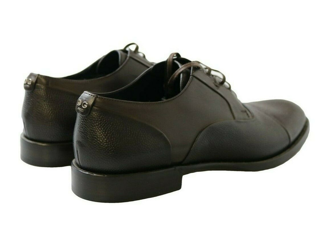 Dolce &amp; Gabbana Brown Leather Laceups Dress Mens Shoes