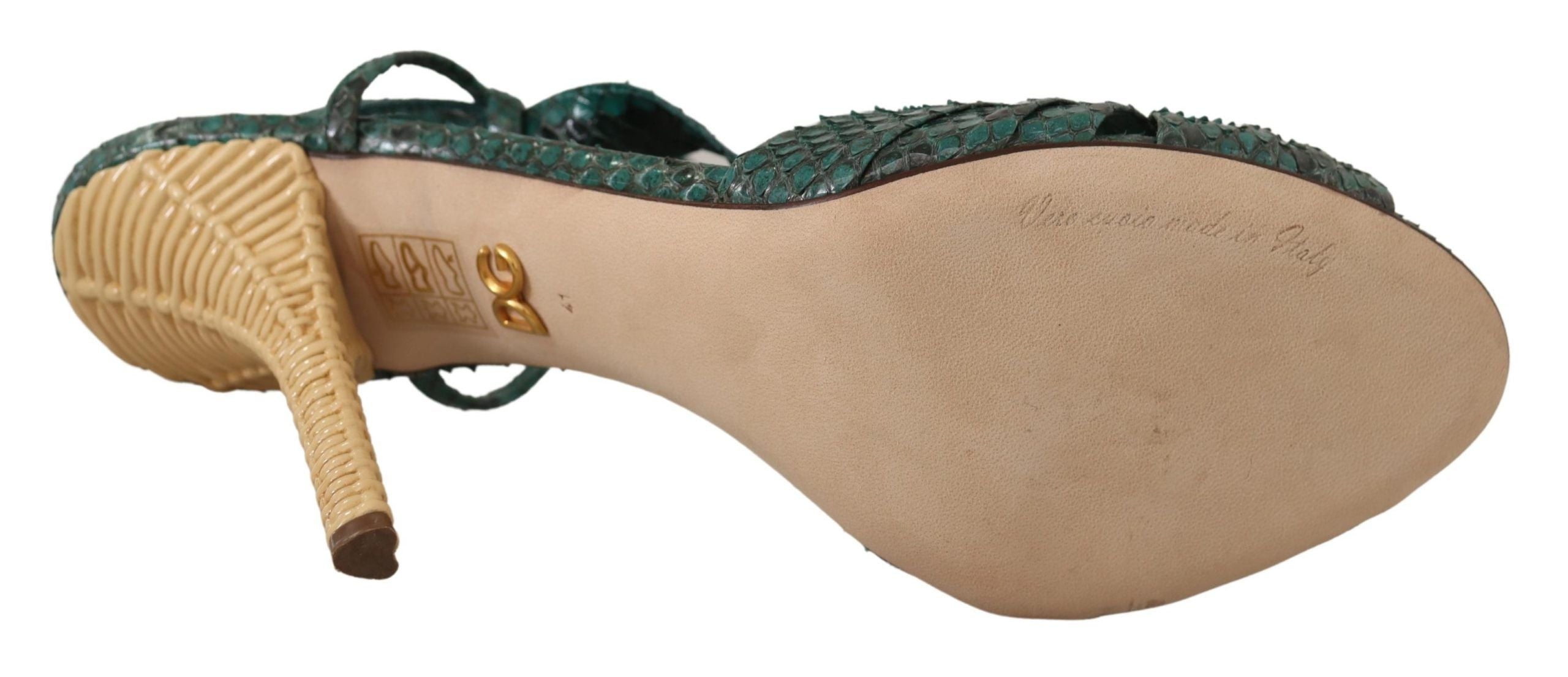Sandales à talons Dolce &amp; Gabbana à brides en python vert