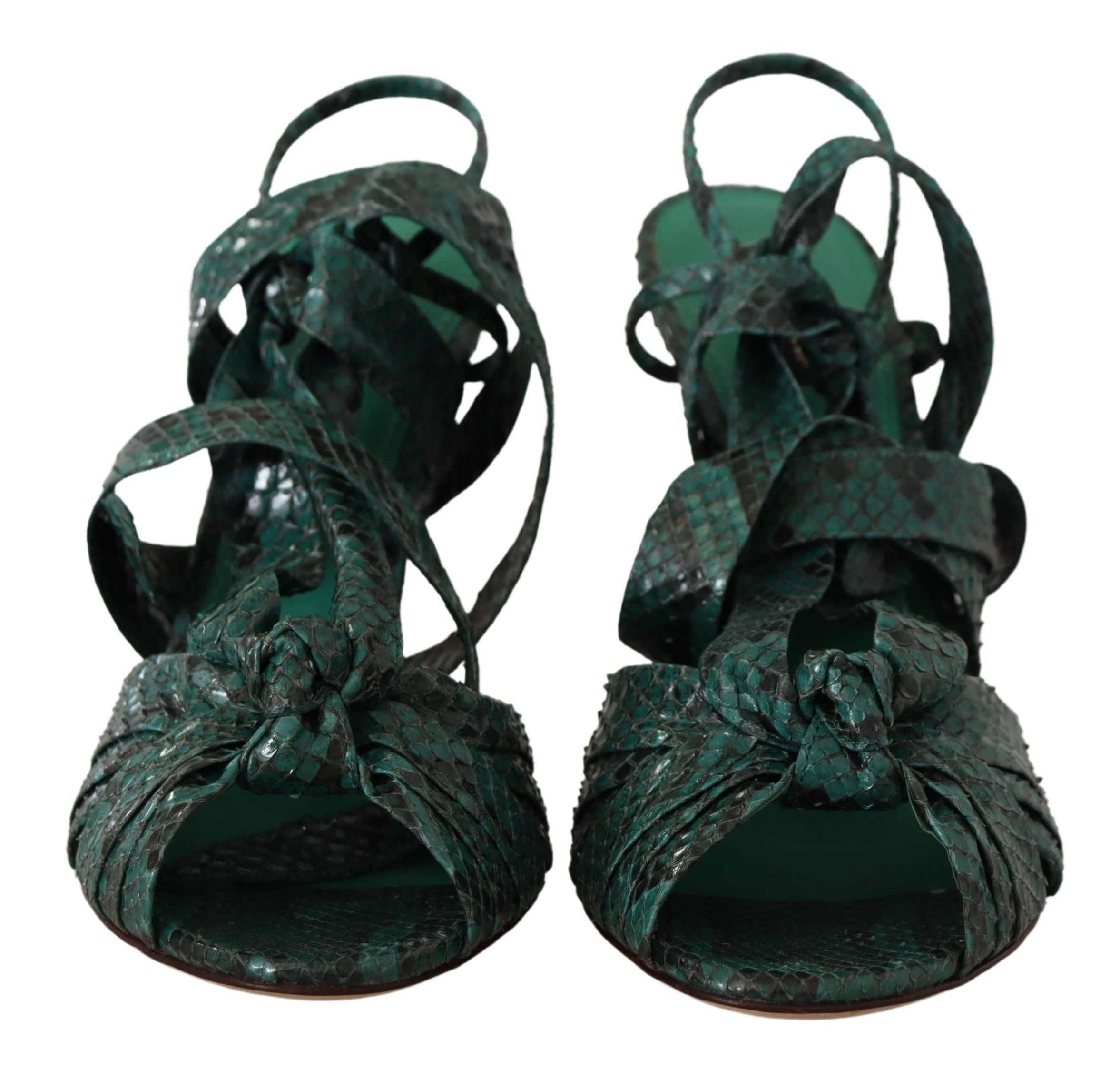 Sandales à talons Dolce &amp; Gabbana à brides en python vert
