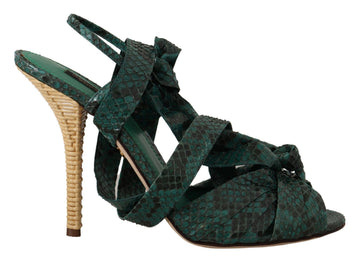 Sandales à talons Dolce &amp; Gabbana à brides en python vert