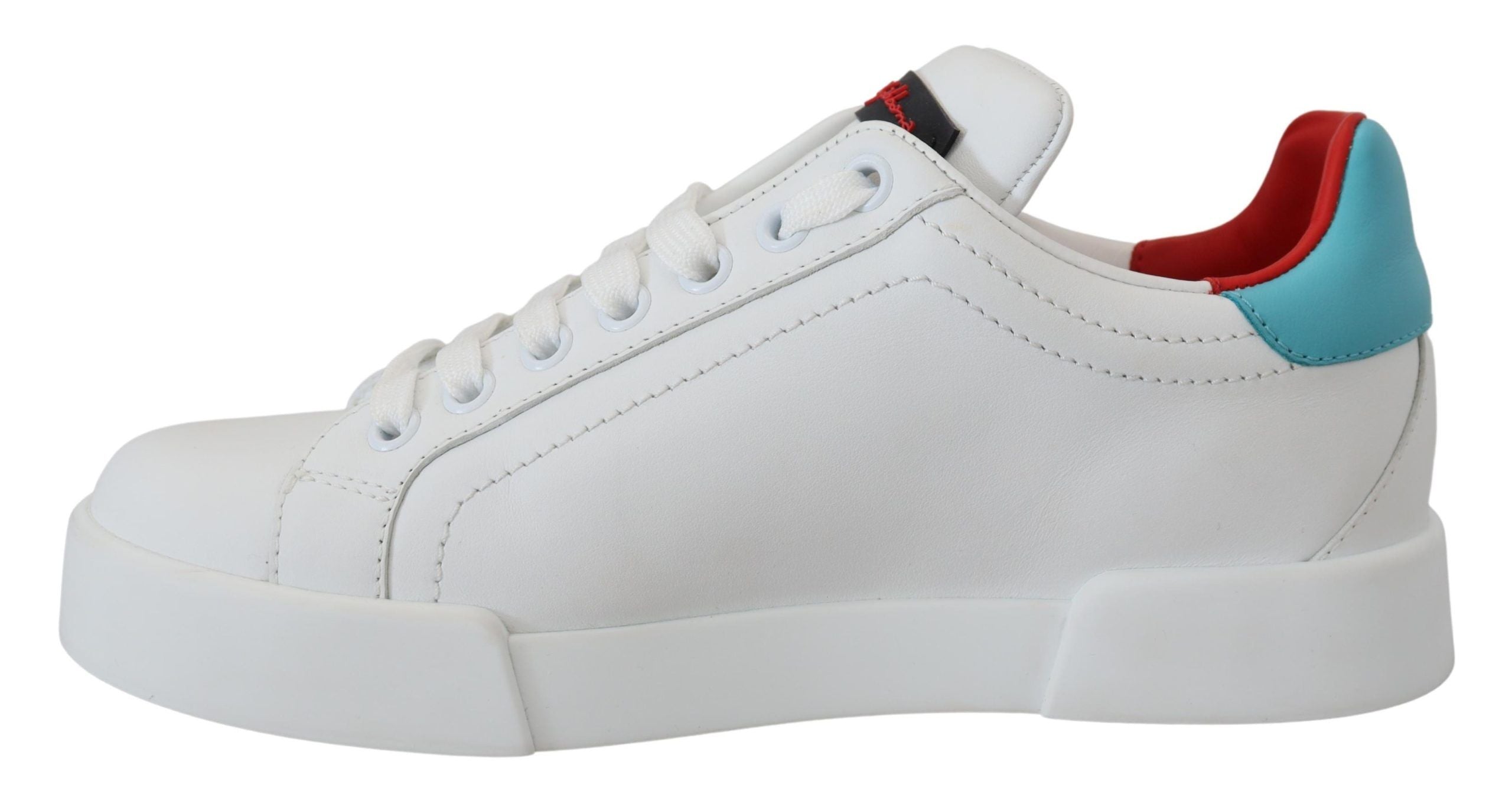 Baskets Dolce &amp; Gabbana en cuir blanc Portofino avec logo cœur