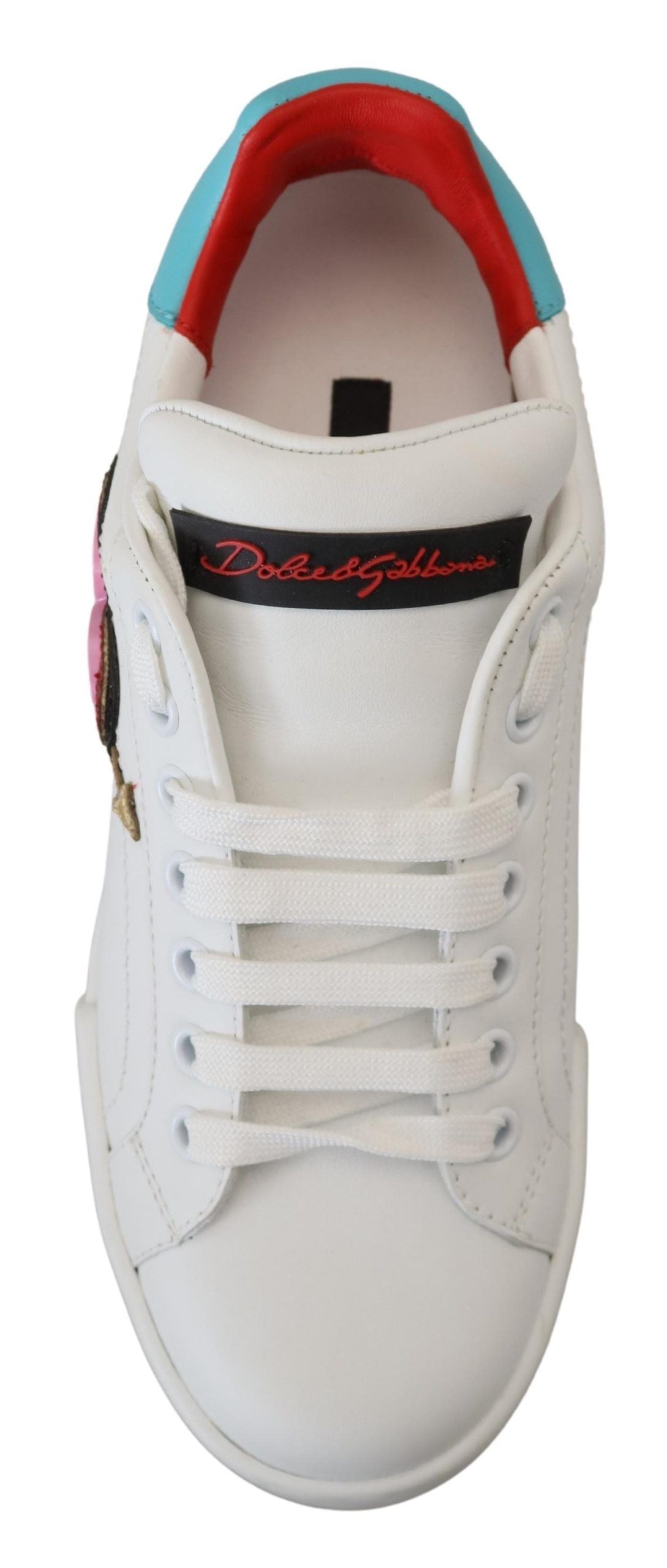 Baskets Dolce &amp; Gabbana en cuir blanc Portofino avec logo cœur