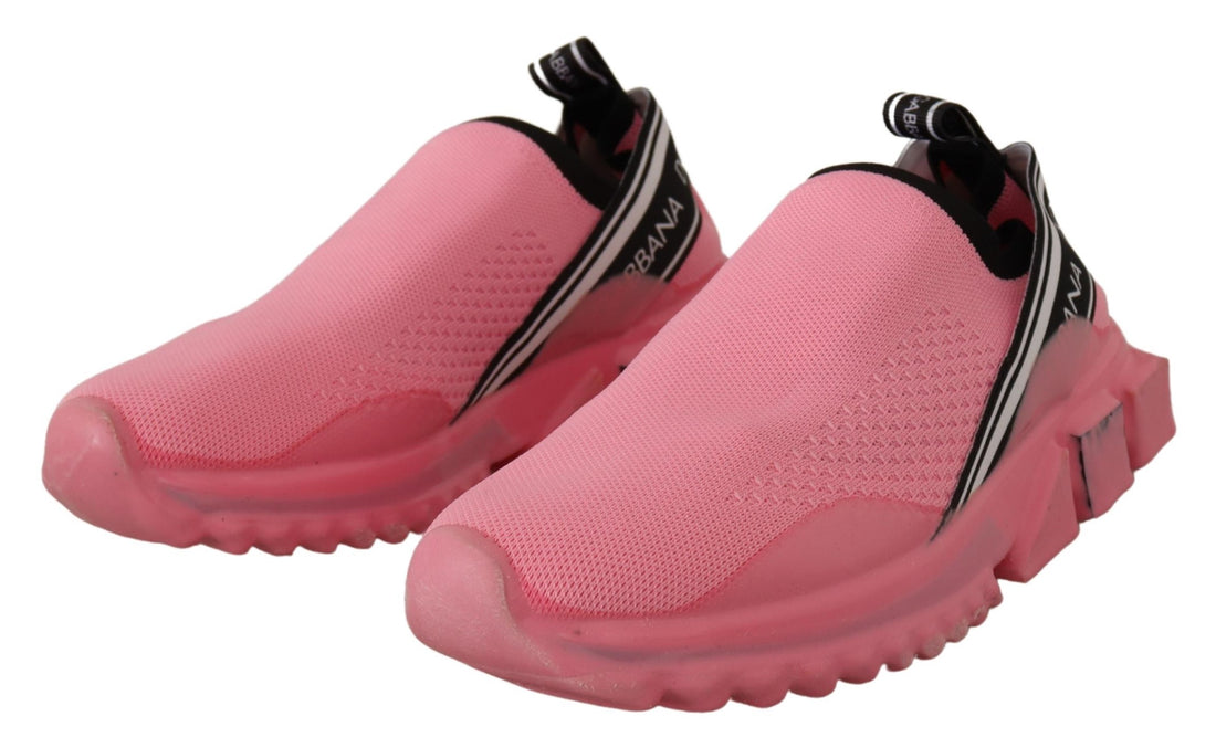 Dolce &amp; Gabbana Pink Low Top Slip On Casual Sorrento Sneakers