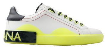Baskets Dolce &amp; Gabbana Portofino en cuir blanc et jaune