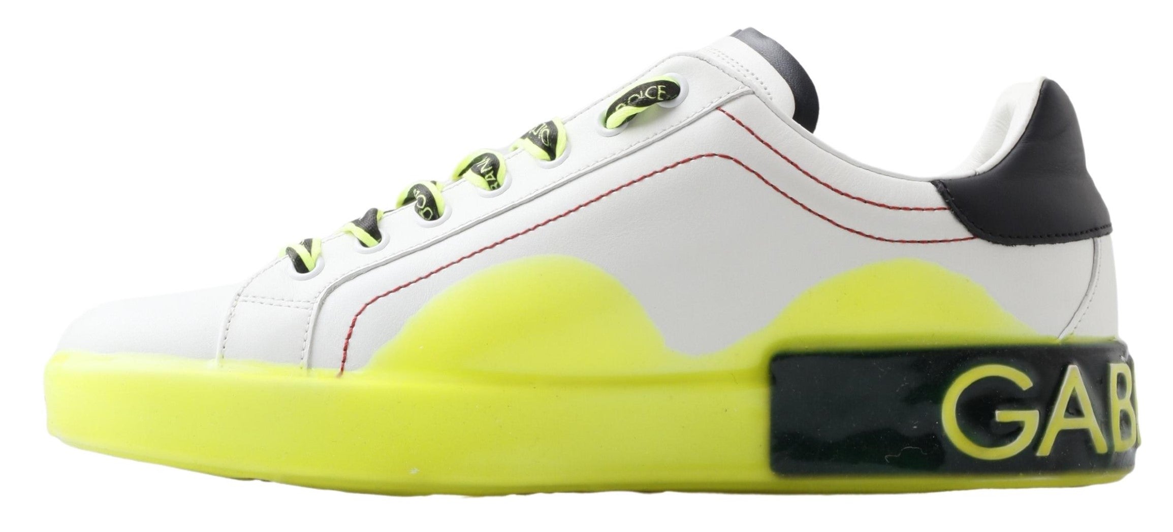 Baskets Dolce &amp; Gabbana Portofino en cuir blanc et jaune