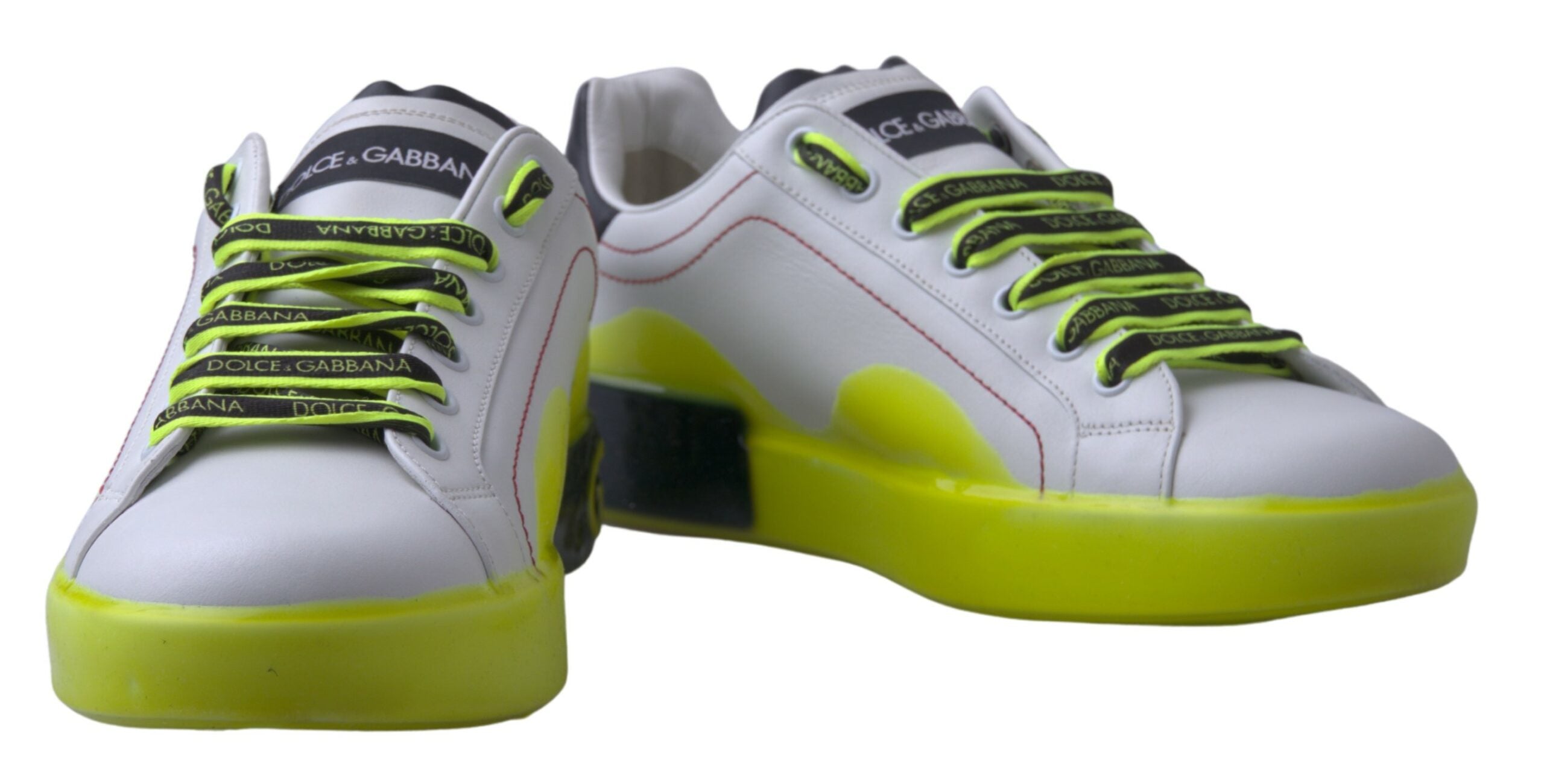 Baskets Dolce &amp; Gabbana Portofino en cuir blanc et jaune