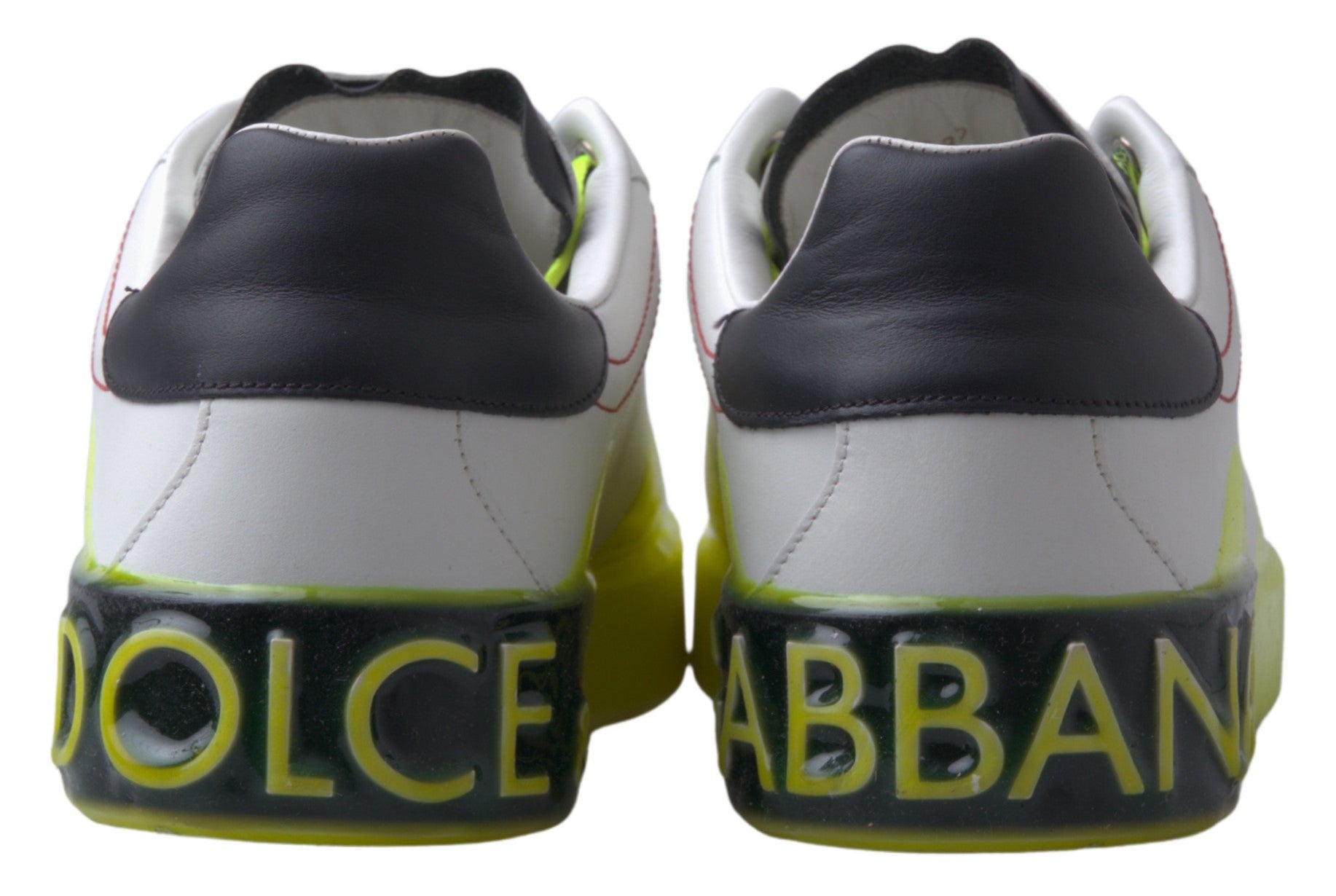 Baskets Dolce &amp; Gabbana Portofino en cuir blanc et jaune