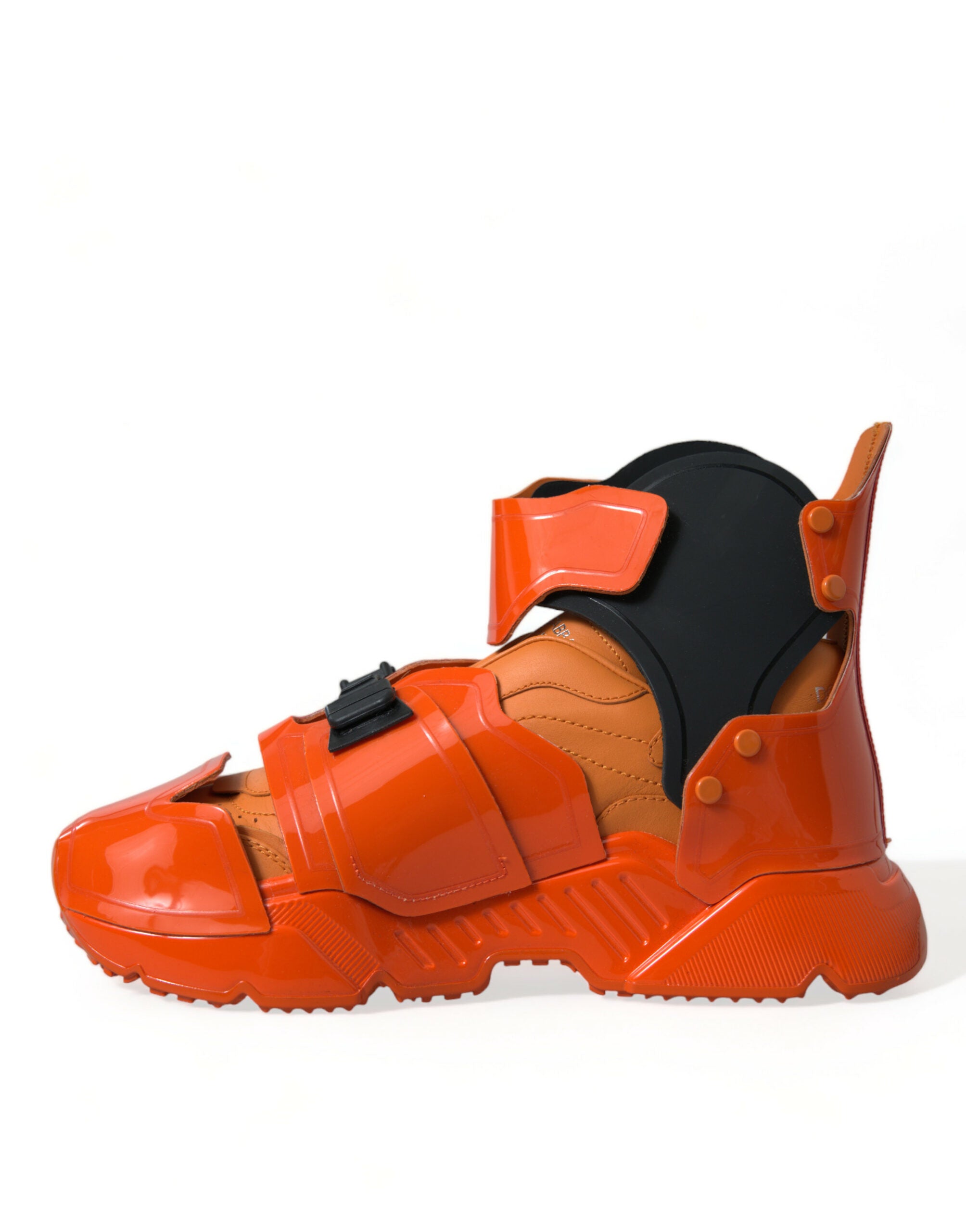 Dolce &amp; Gabbana Orange Multi Panel Chunky High Top Sneakers Shoes