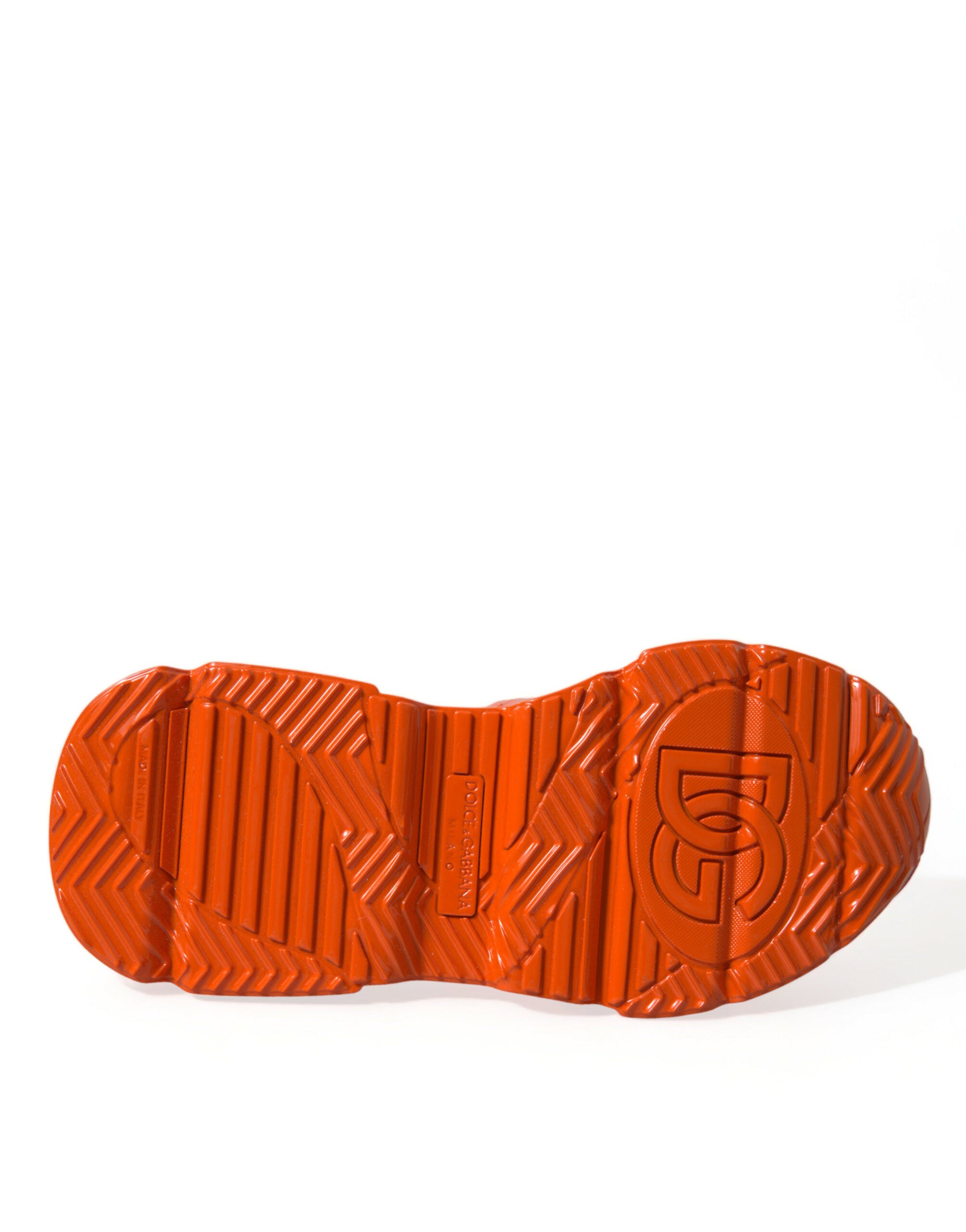 Dolce &amp; Gabbana Orange Multi Panel Chunky High Top Sneakers Shoes