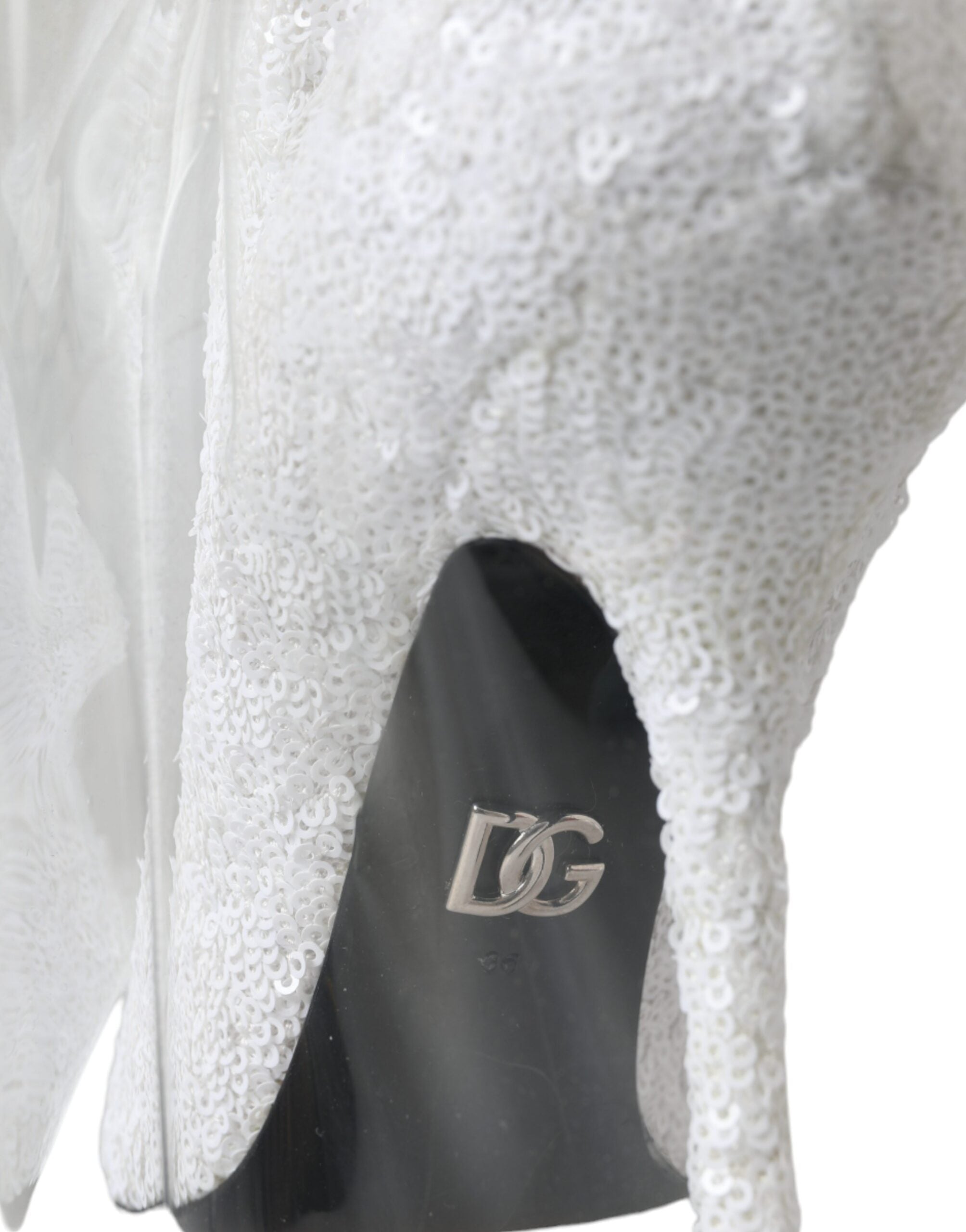 Bottes hautes à talons aiguilles blanches Dolce &amp; Gabbana