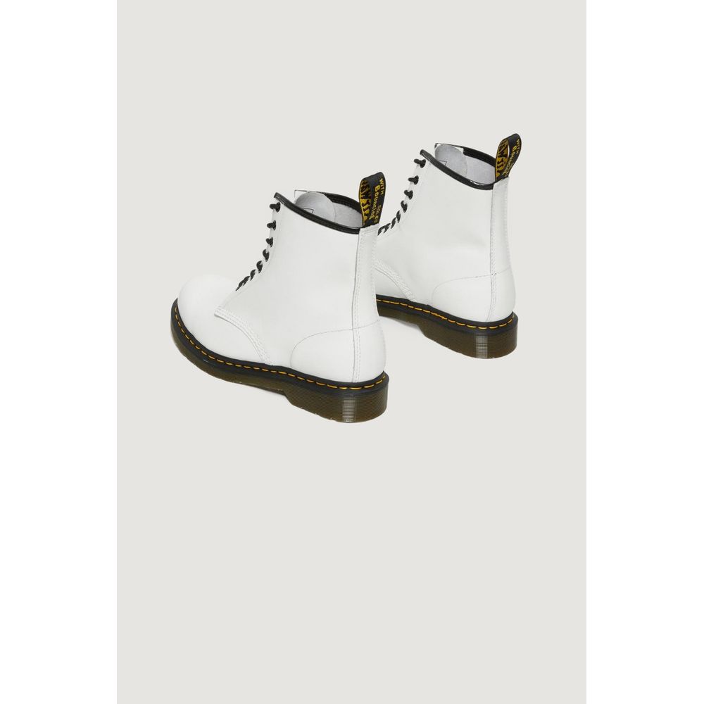 Bottes Dr. Martens blanches en cuir à lacets
