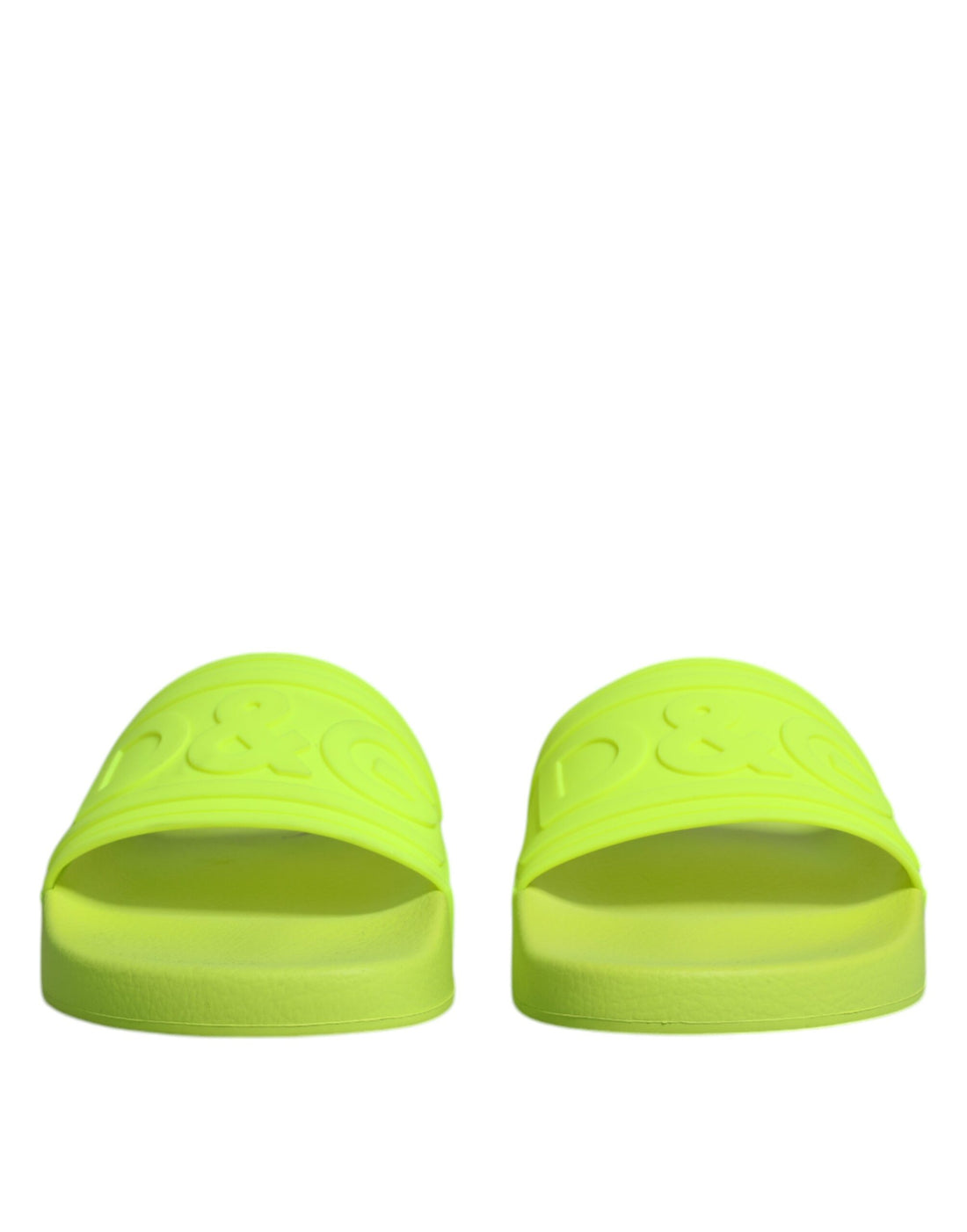 Dolce &amp; Gabbana Green Rubber Slides Sandals Beachwear Shoes