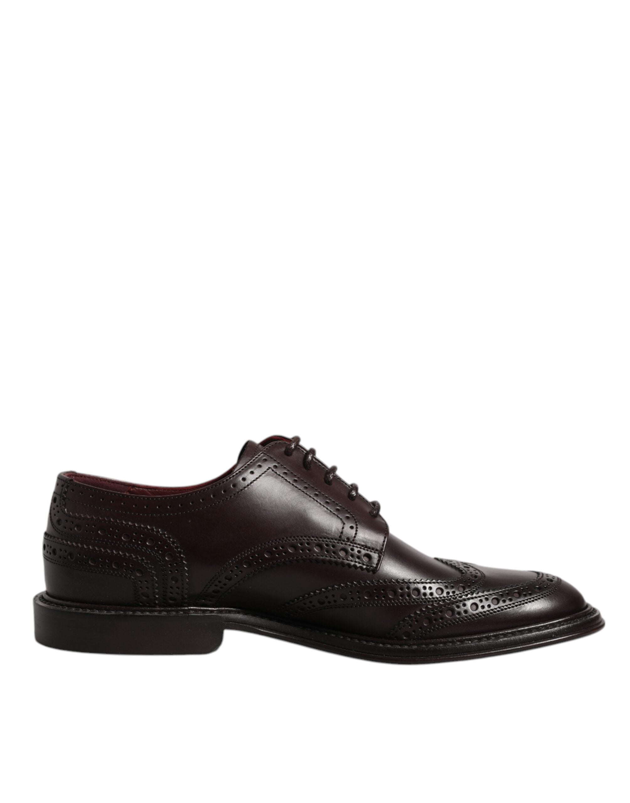 Chaussures habillées Dolce &amp; Gabbana Derby en cuir marron à lacets et bout golf