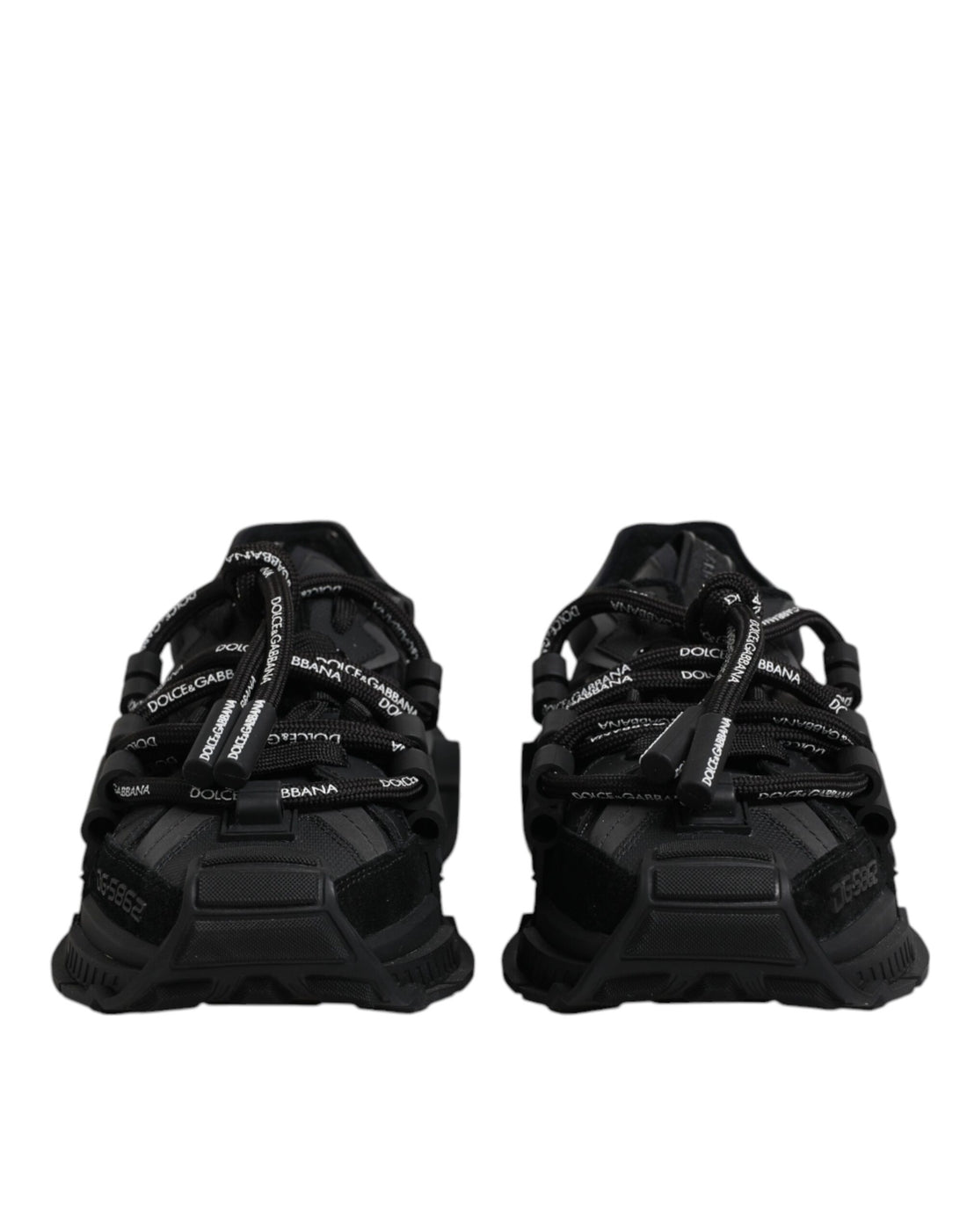 Dolce &amp; Gabbana Black Low Top Space Lace Up Sneakers Shoes