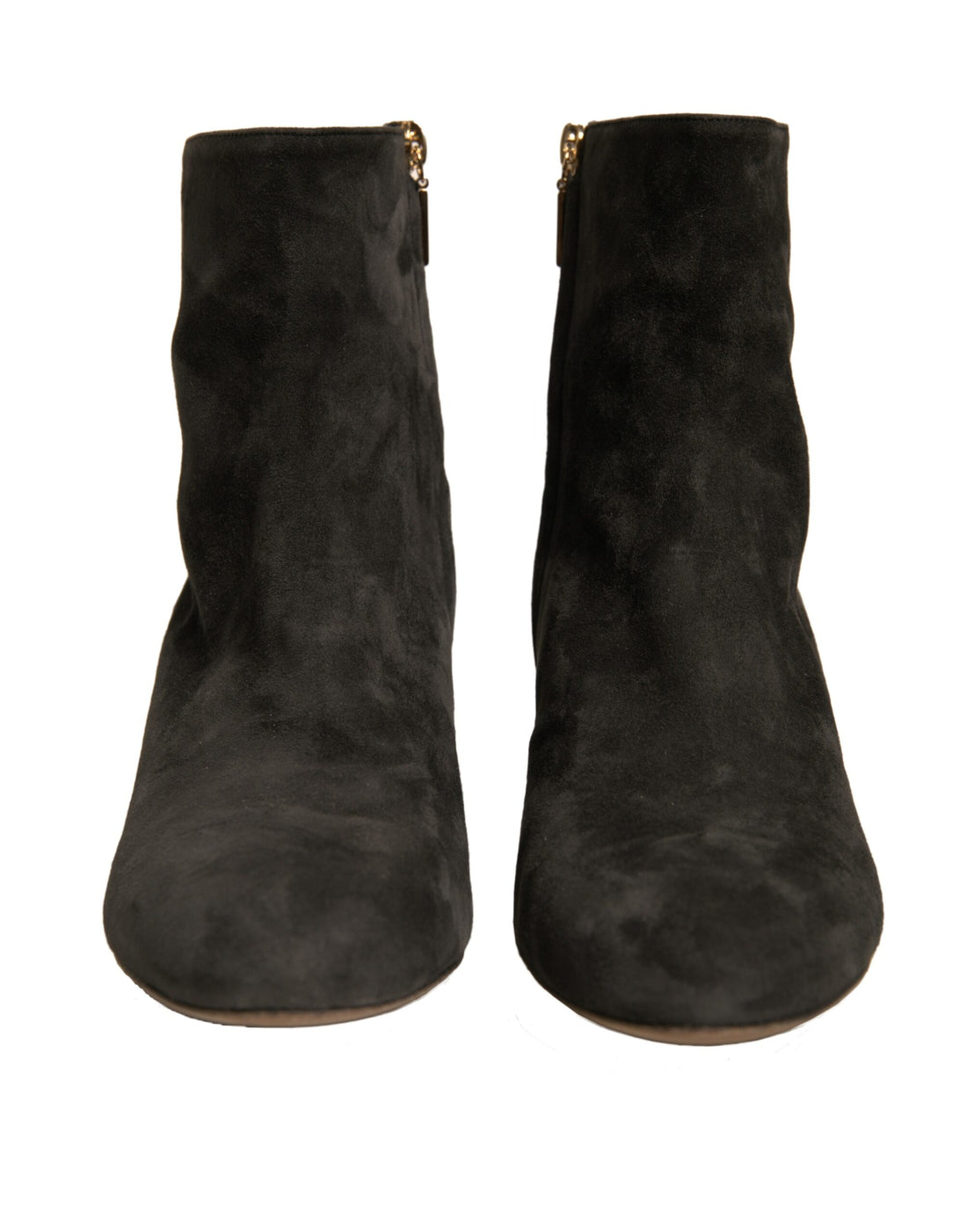Dolce &amp; Gabbana Black Embellished Heel Ankle Boots Shoes
