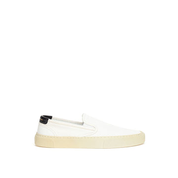 Baskets basses blanches en coton Saint Laurent
