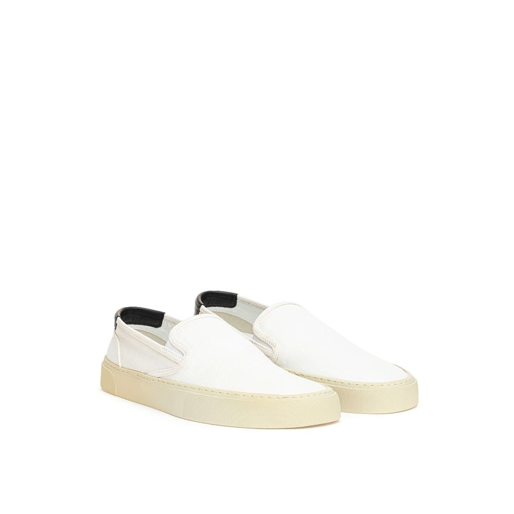 Baskets basses blanches en coton Saint Laurent