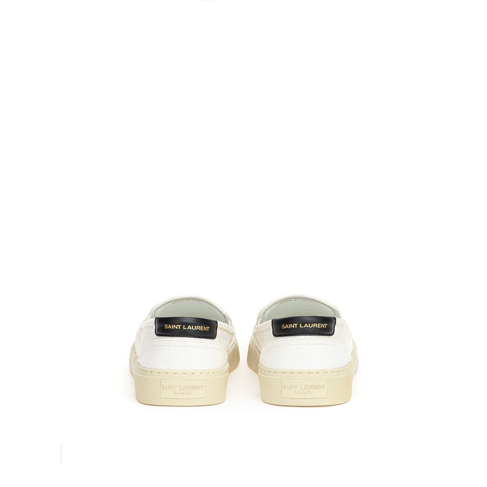Baskets basses blanches en coton Saint Laurent