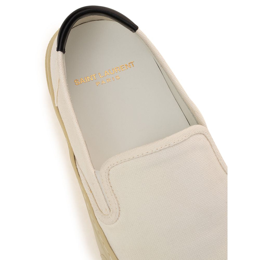 Baskets basses blanches en coton Saint Laurent