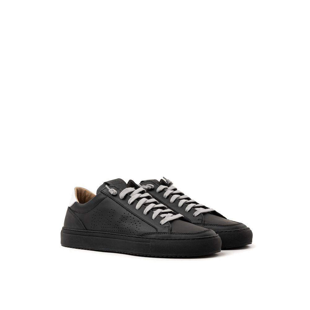 Baskets de sport en cuir noir P448