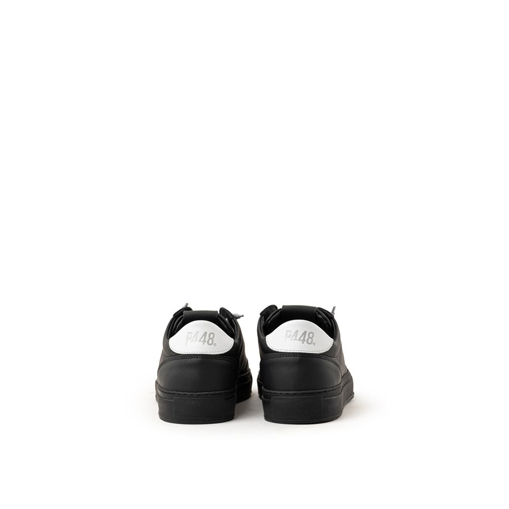 Baskets de sport en cuir noir P448