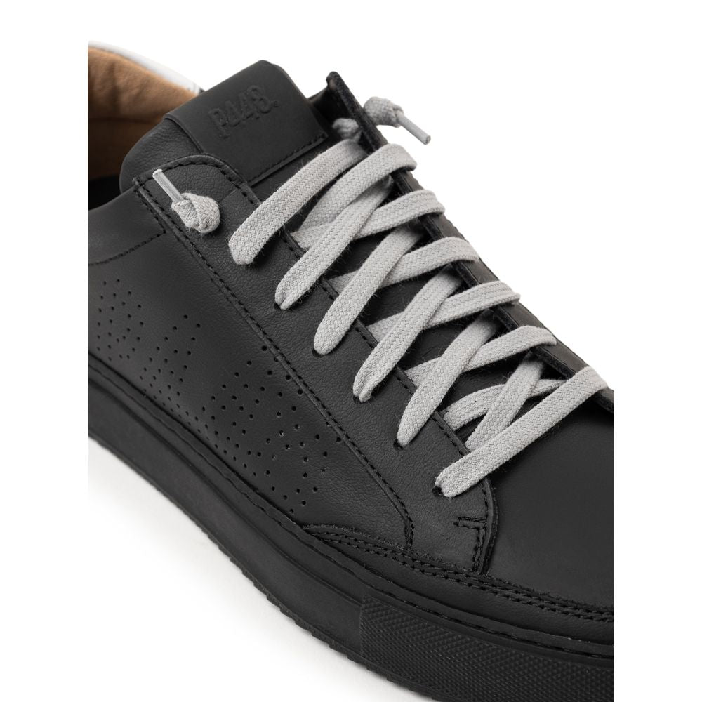Baskets de sport en cuir noir P448