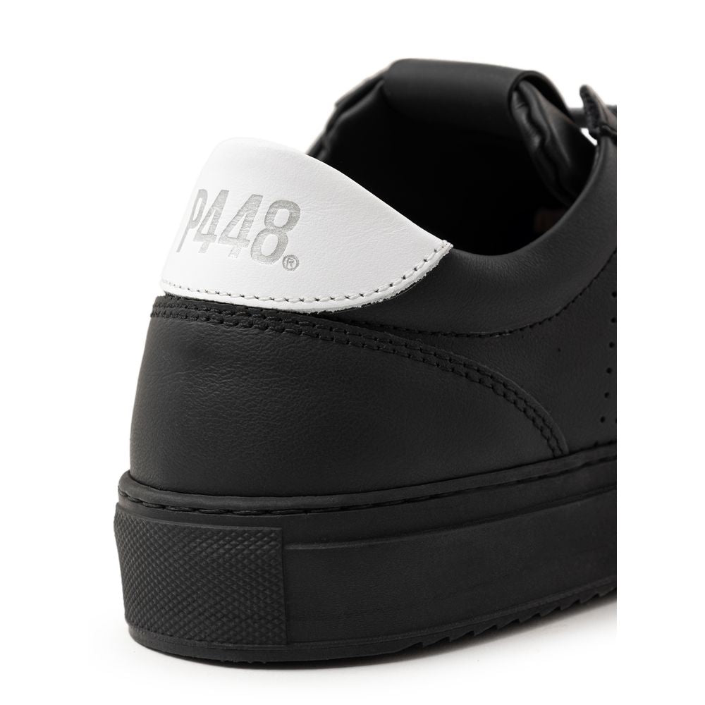 Baskets de sport en cuir noir P448