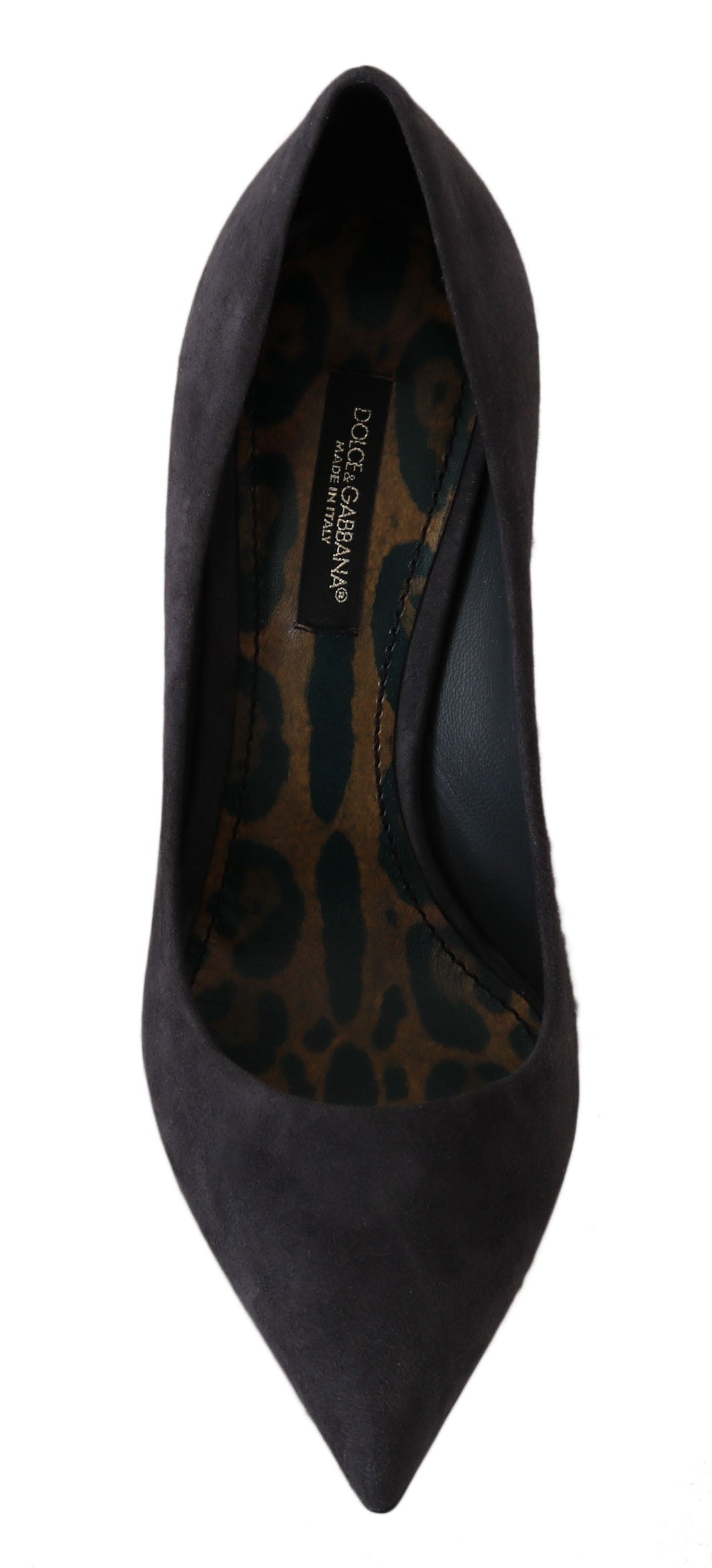 Dolce &amp; Gabbana Gray Suede Leather Stiletto Shoes Heels