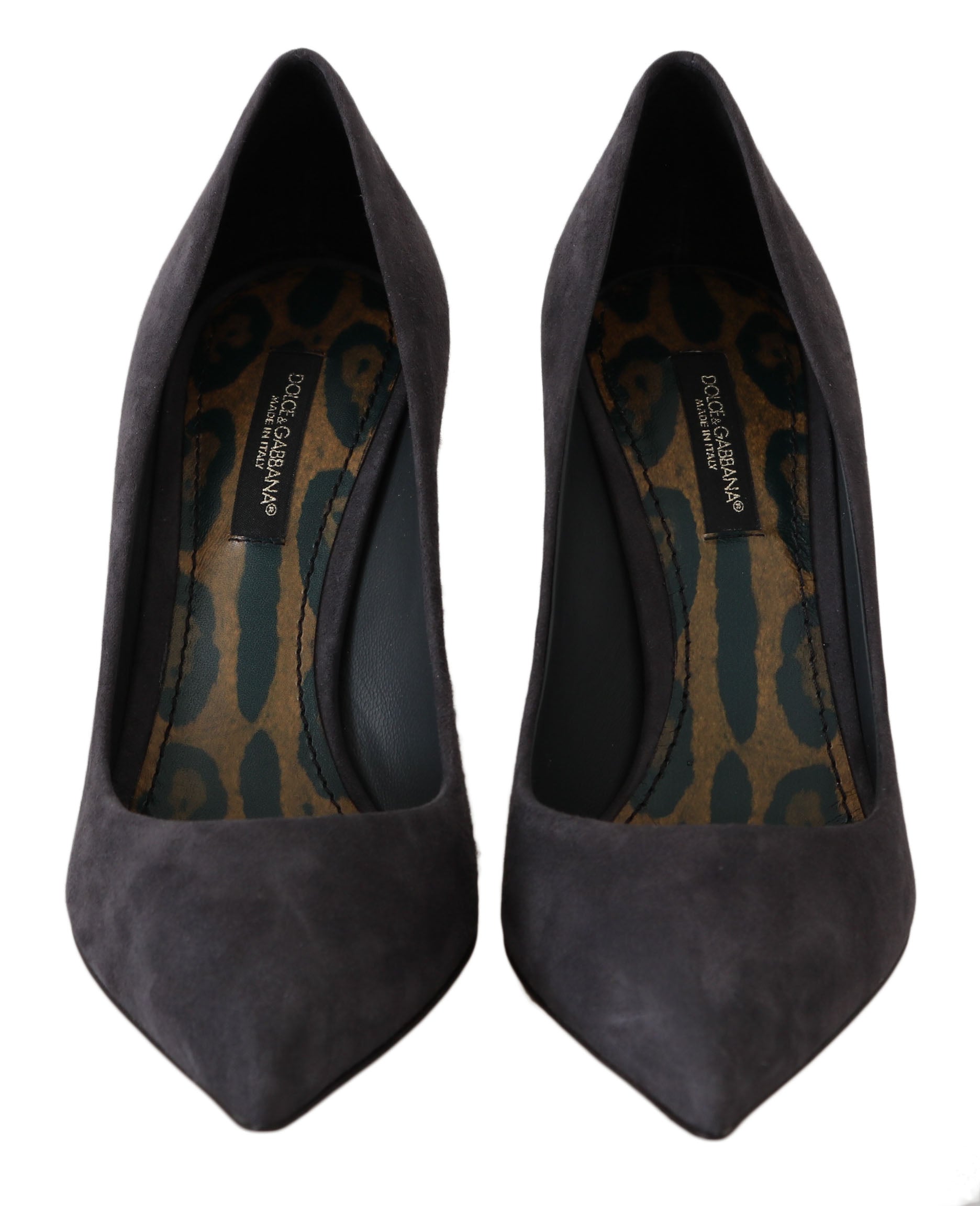 Dolce &amp; Gabbana Gray Suede Leather Stiletto Shoes Heels