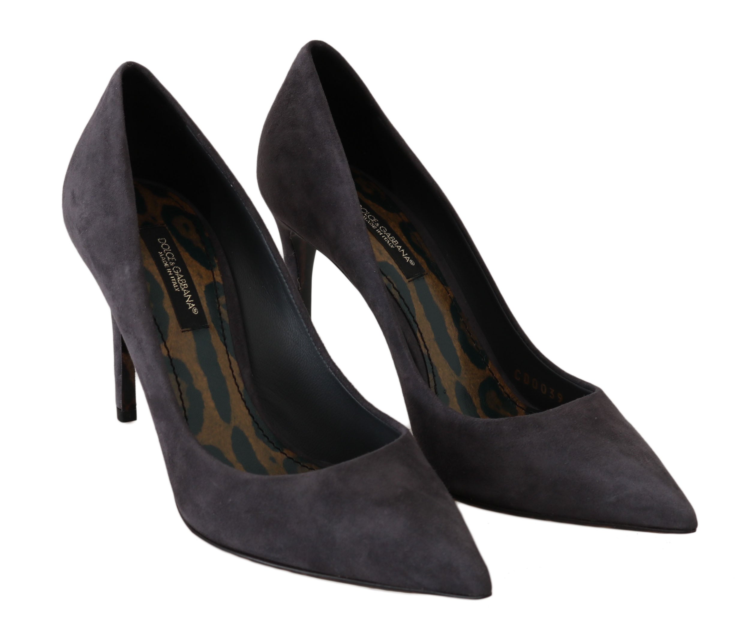 Dolce &amp; Gabbana Gray Suede Leather Stiletto Shoes Heels