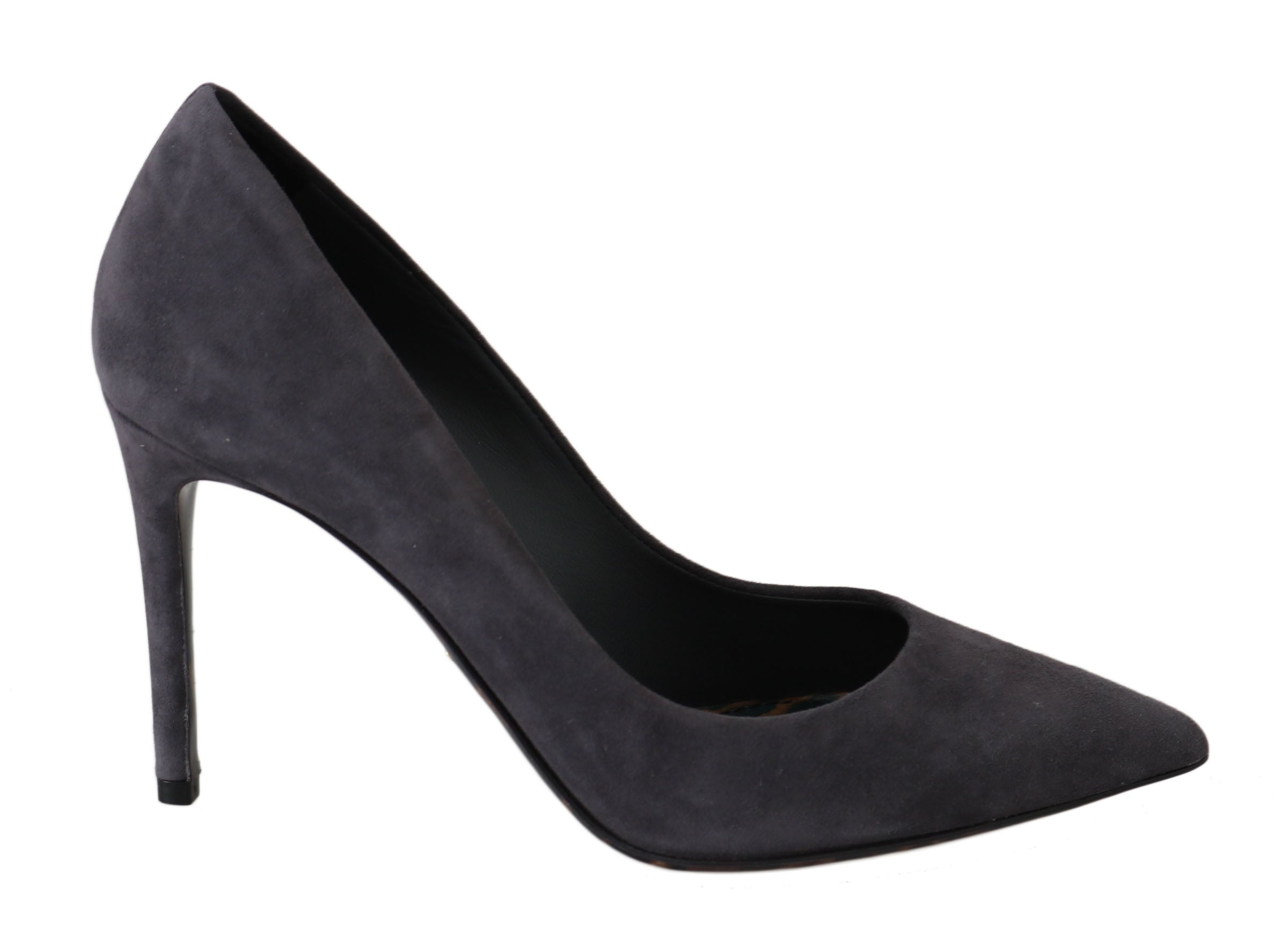 Dolce &amp; Gabbana Gray Suede Leather Stiletto Shoes Heels