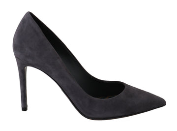 Dolce &amp; Gabbana Gray Suede Leather Stiletto Shoes Heels