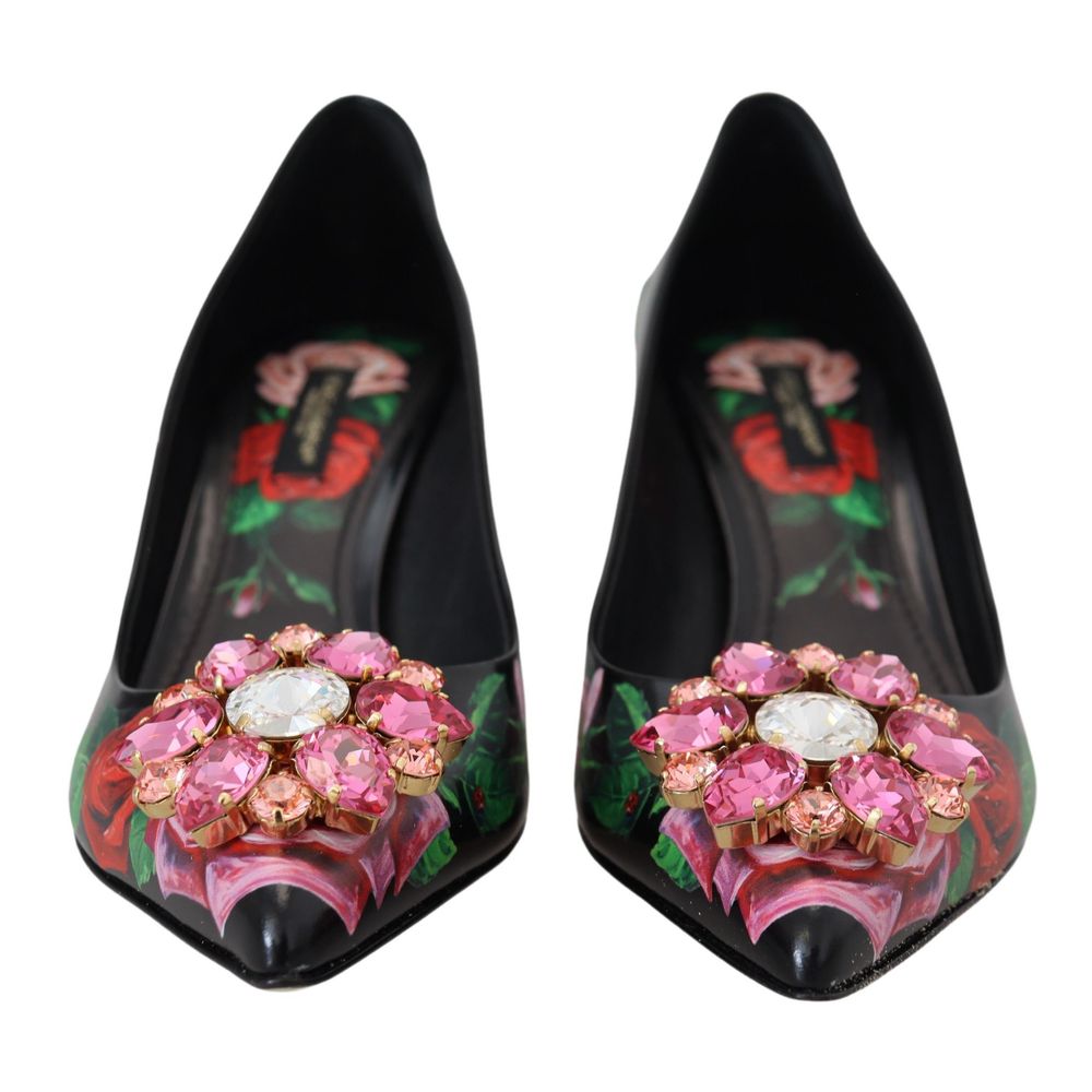 Dolce &amp; Gabbana Black Leather High Heel Pumps