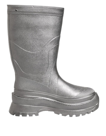 Bottes de pluie Dolce &amp; Gabbana argentées métallisées à enfiler