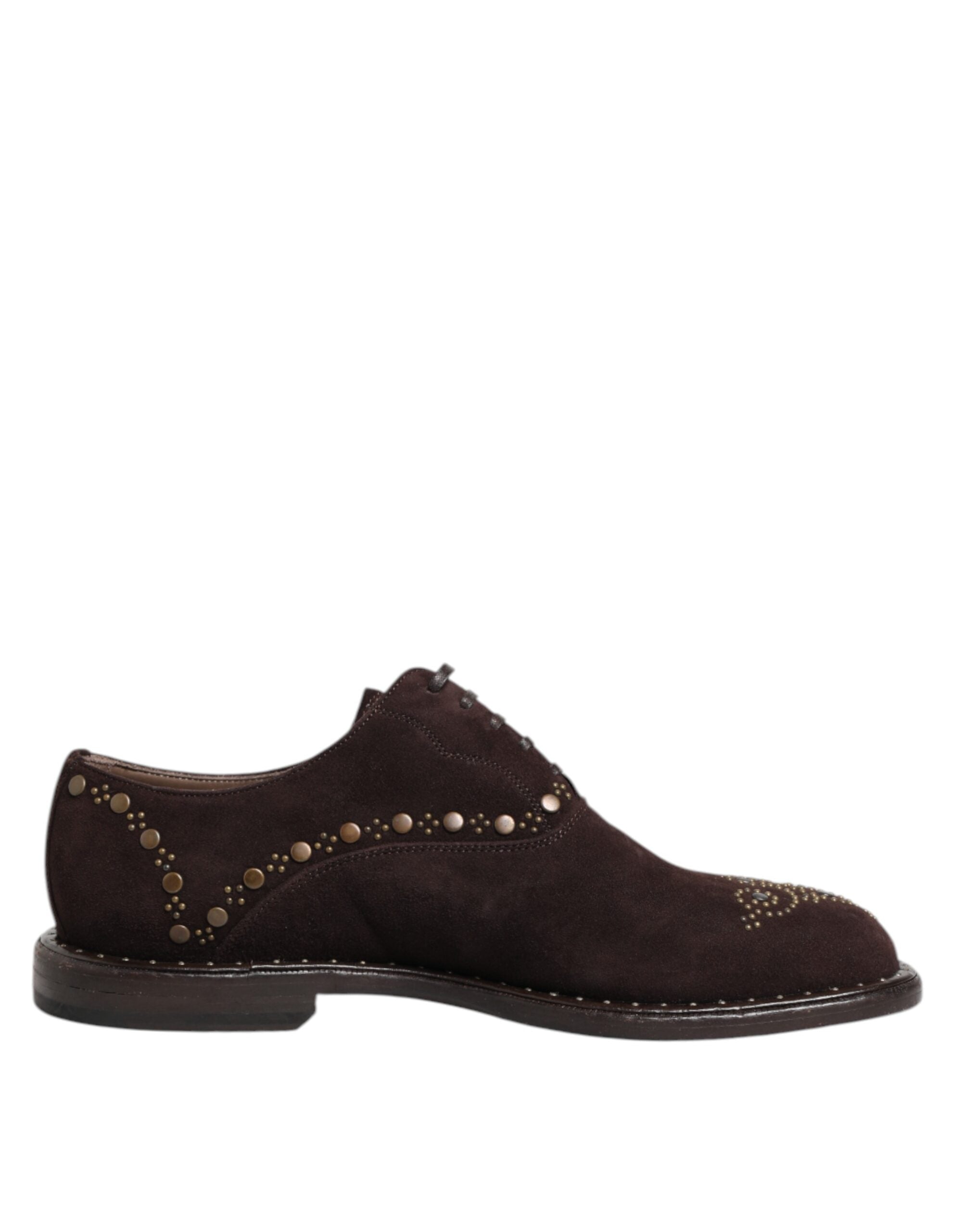 Dolce &amp; Gabbana Brown Velvet Lace Up Oxford Dress Shoes