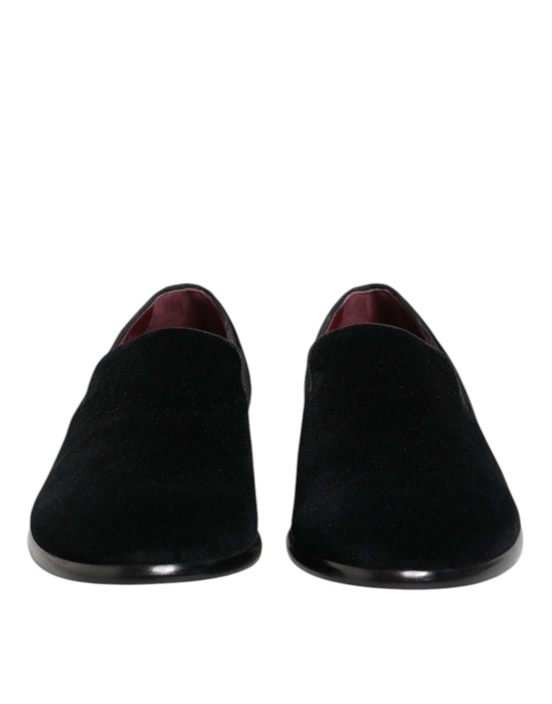 Dolce &amp; Gabbana Black Velvet Loafers Formal Men Dress Shoes