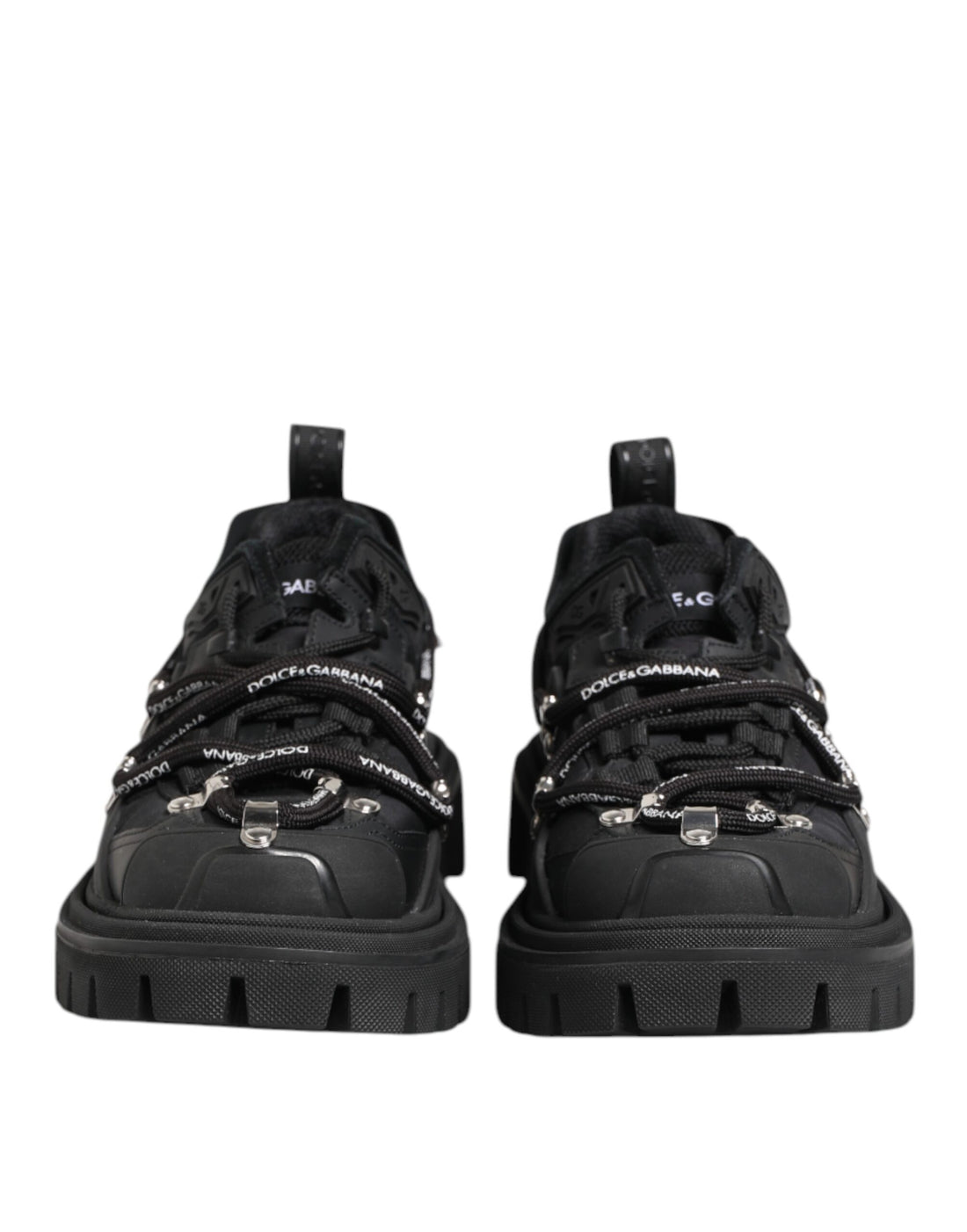 Dolce &amp; Gabbana Black Low Top Lace Up Trekking Sneakers Shoes