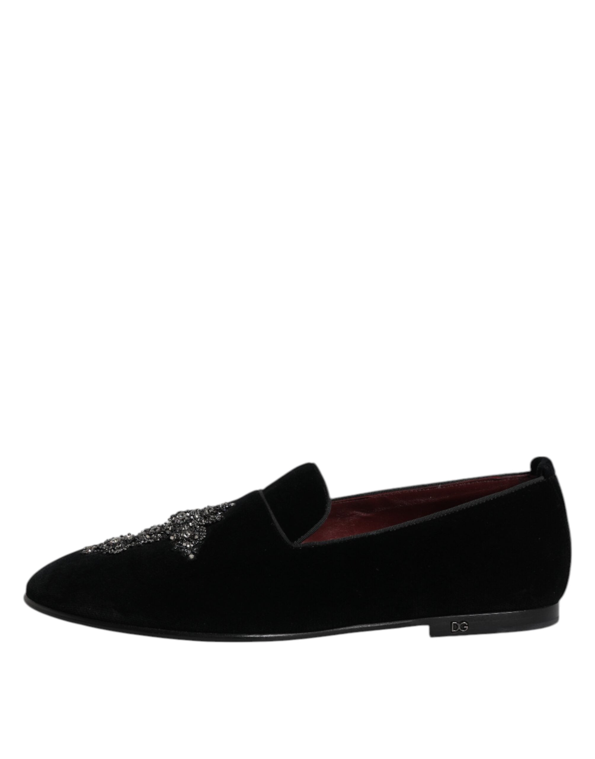 Dolce &amp; Gabbana Black Suede Cross Slip On Loafers Dress Shoes