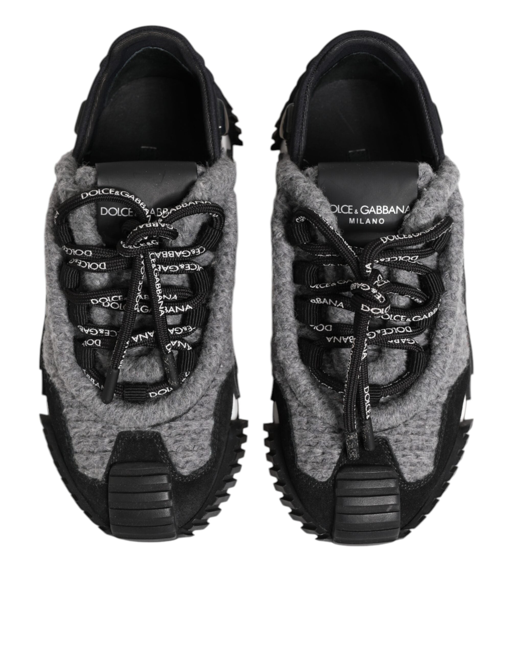 Dolce &amp; Gabbana Black Gray NS1 Low Top Sneakers Shoes