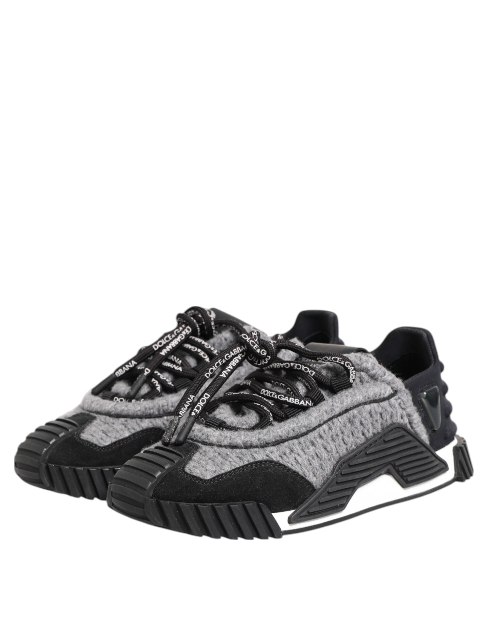 Dolce &amp; Gabbana Black Gray NS1 Low Top Sneakers Shoes