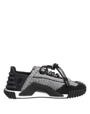 Dolce &amp; Gabbana Black Gray NS1 Low Top Sneakers Shoes