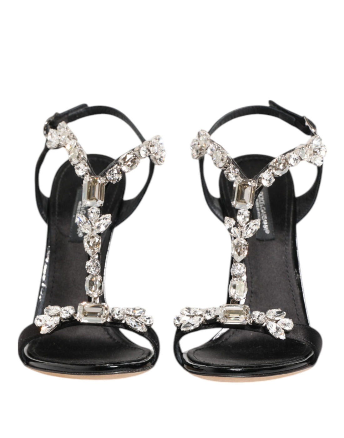 Dolce &amp; Gabbana Black Keira Crystals Heels Sandals Shoes