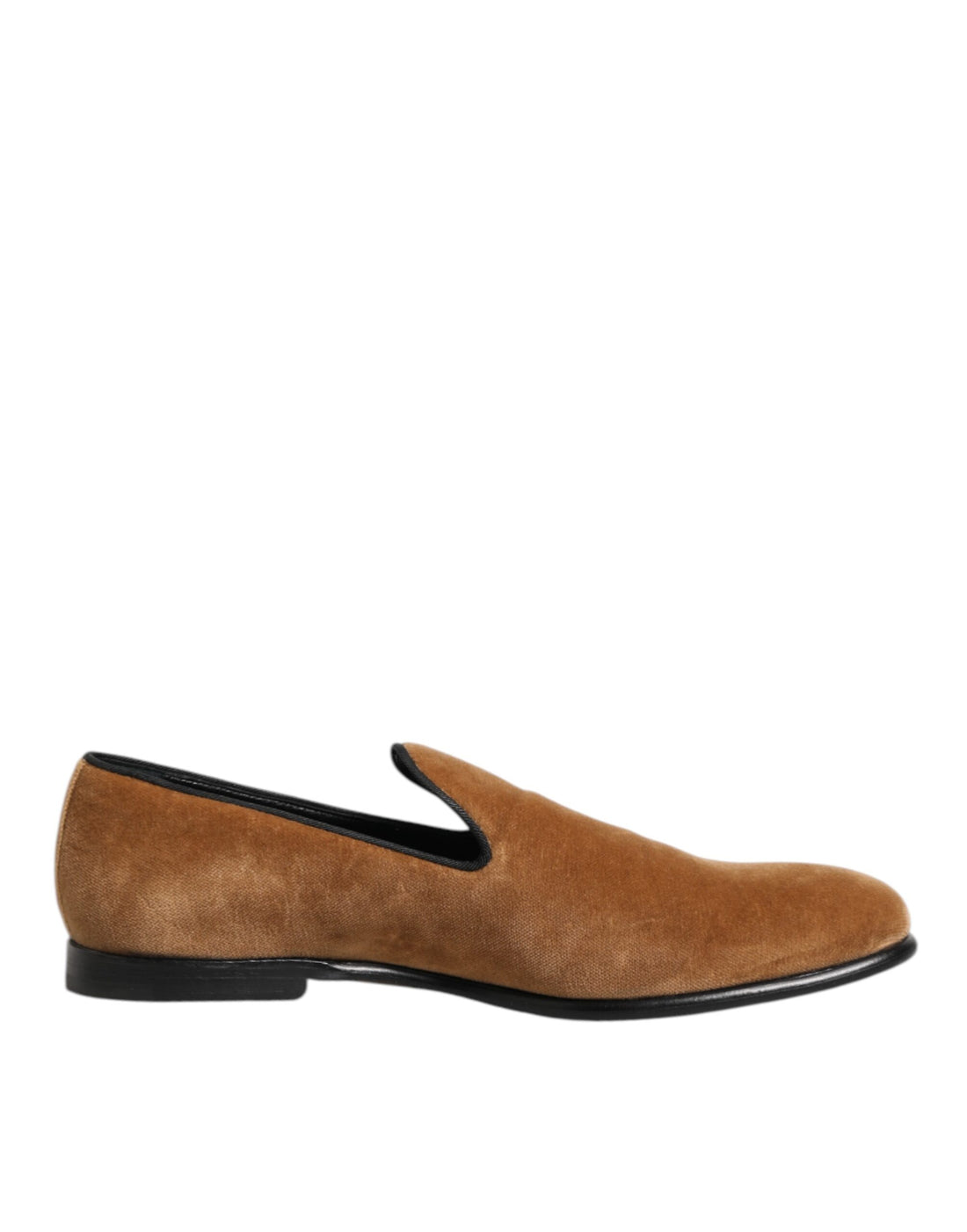 Dolce &amp; Gabbana Brown Suede Slip On Men Loafers Formal Shoes